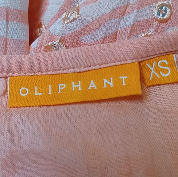 Oliphant Women Size XS Pink Geometric Long Sleeve Dress - Picture 3 of 17